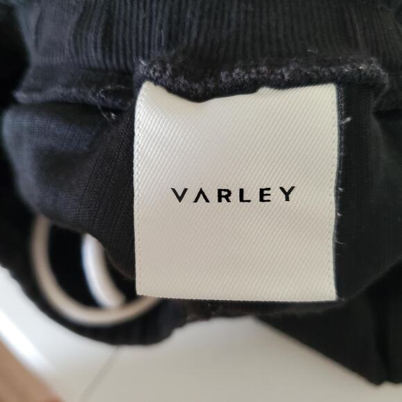 Varley Pants Womens Small Black Ribbed Joggers Cuffed Sweatpants Lounge Cozy - Picture 3 of 8